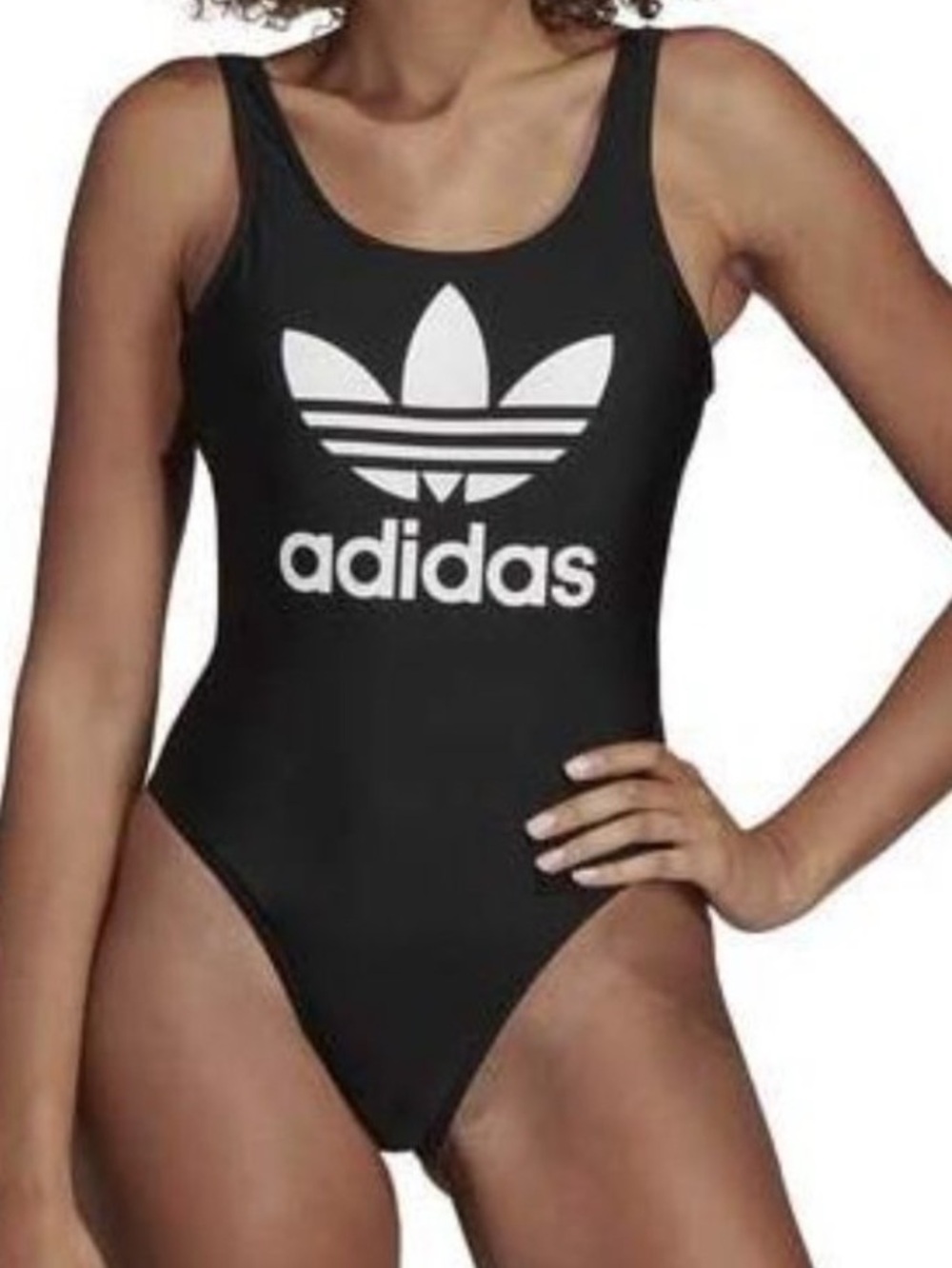 Adidas Trefoil Low Back One Piece Swim Suit XL Black
